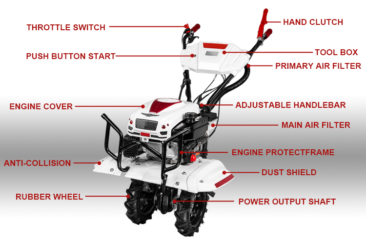 5.9HP Multi Function Power Tiller